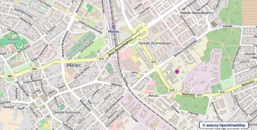 lokalizacja oferty 0703 LOKUM Nieruchomości Mielec na mapach OpenStreetMap